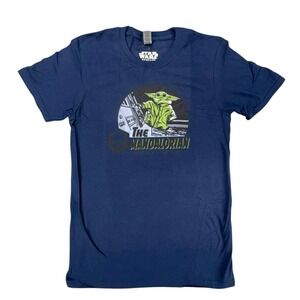 Star Wars The Mandalorian Baby Yoda Grogu Blue Gildan T-Shirt NEW